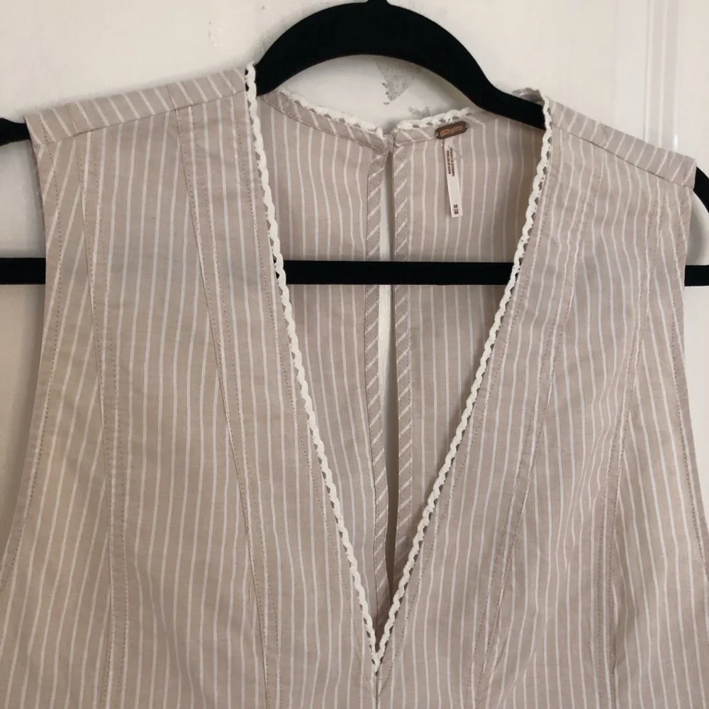 NWOT Free People Good Feels Striped Peplum Top Sz medium sleeveless summer - Picture 6 of 15